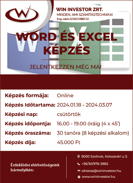 Word és Excel képzés